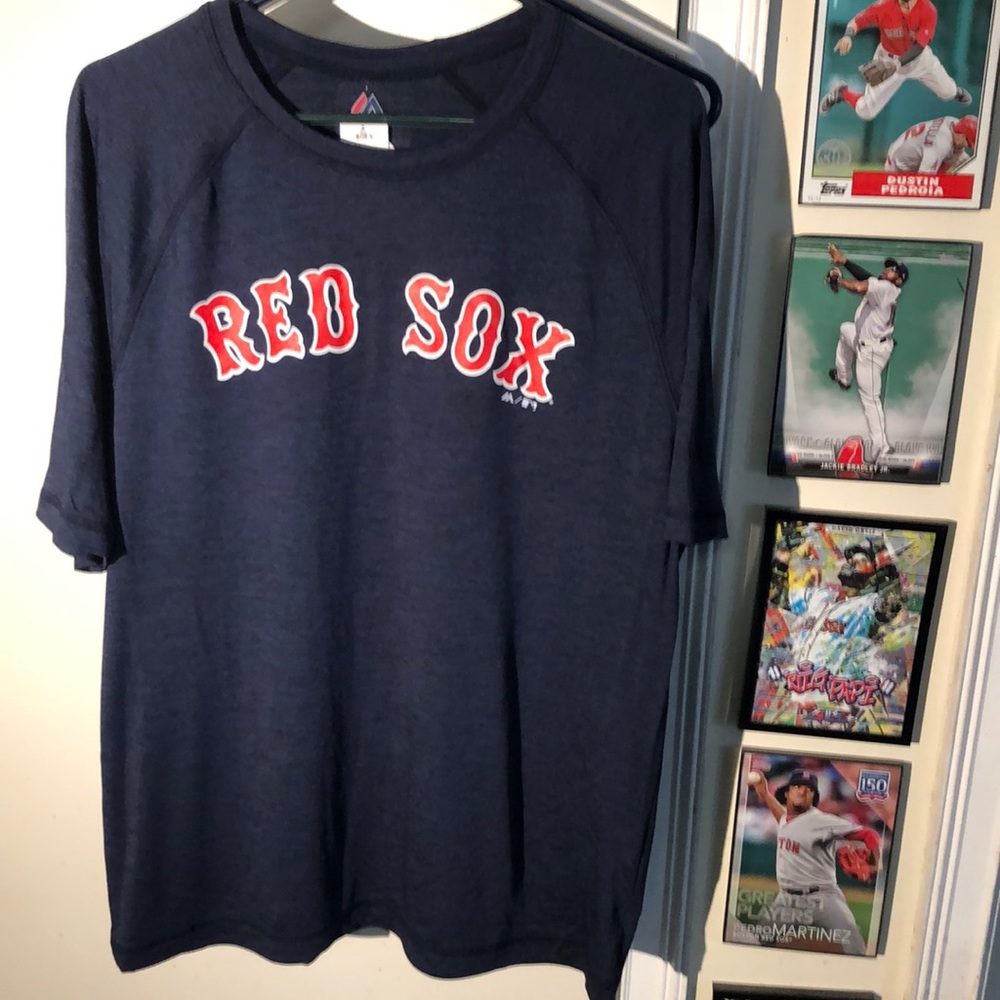 Boston Red Sox MLB Majestic Men’s Tee Shirt Navy Blue NWTs
